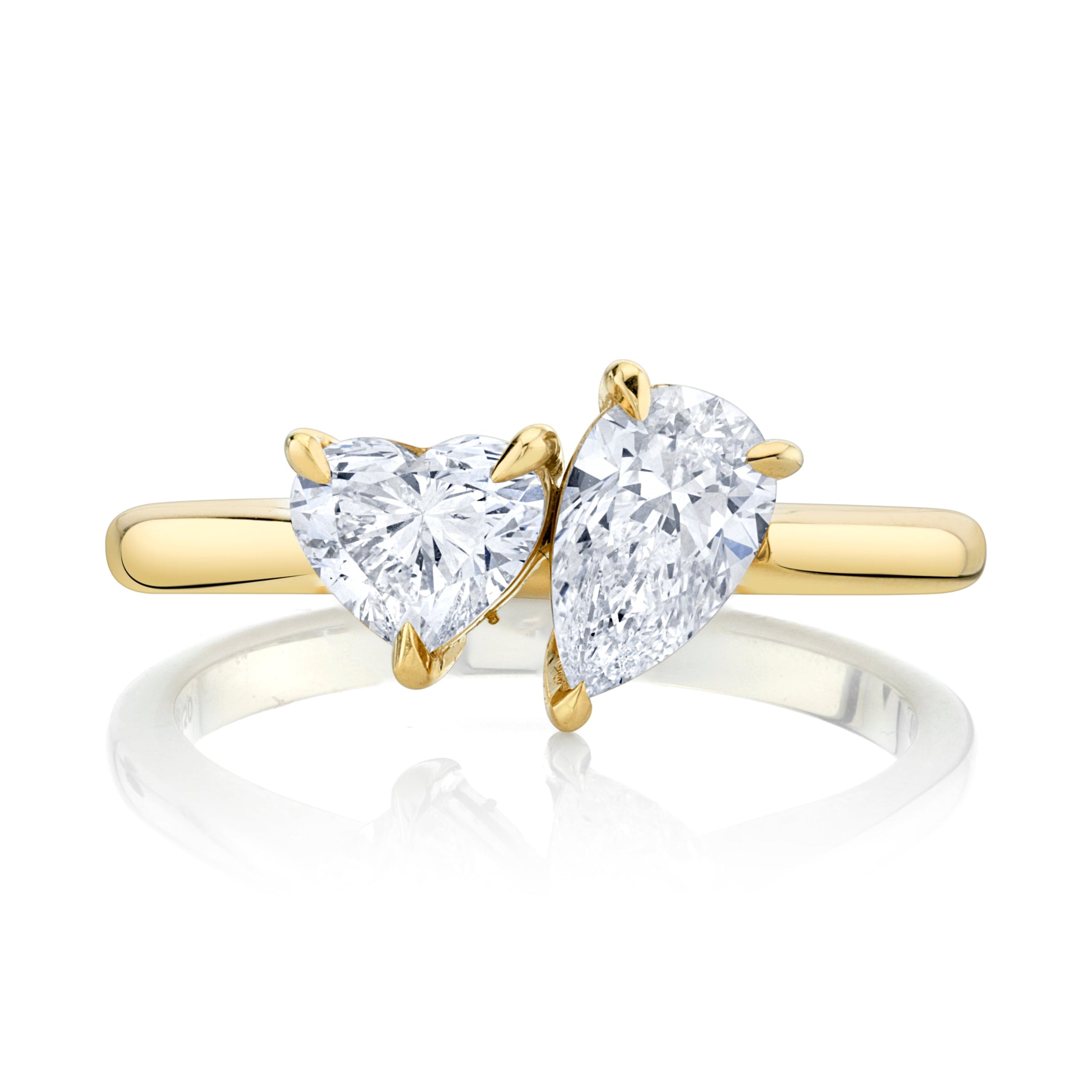 Toi et Moi Ring with Pear and Heart Diamonds