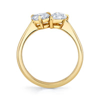 Toi et Moi Ring with Pear and Heart Diamonds
