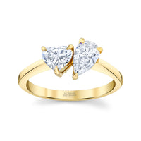 Toi et Moi Ring with Pear and Heart Diamonds