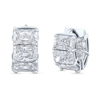 Large Radiant Diamond Huggies