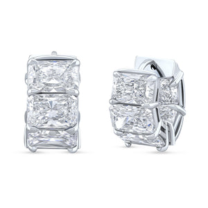 Large Radiant Diamond Huggies