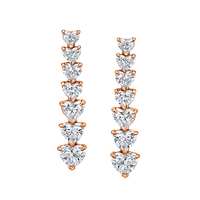 5 Carat Heart Shape Diamond Vine Dangle Earrings