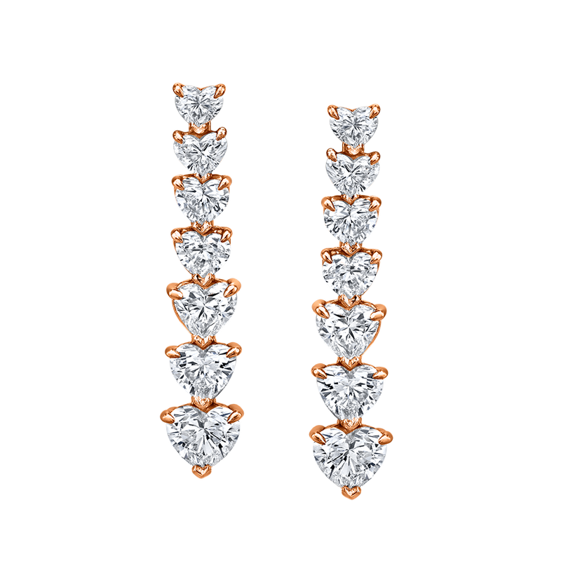 5 Carat Heart Shape Diamond Vine Dangle Earrings