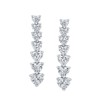 5 Carat Heart Shape Diamond Vine Dangle Earrings