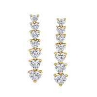 5 Carat Heart Shape Diamond Vine Dangle Earrings