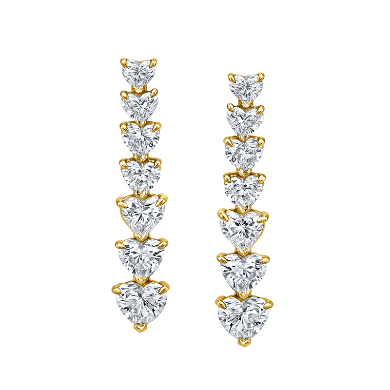5 Carat Heart Shape Diamond Vine Dangle Earrings