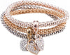 Trio- Mesh Crystal Heart Bracelet Set