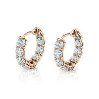 Round Diamond Inside-Out Huggie Earrings
