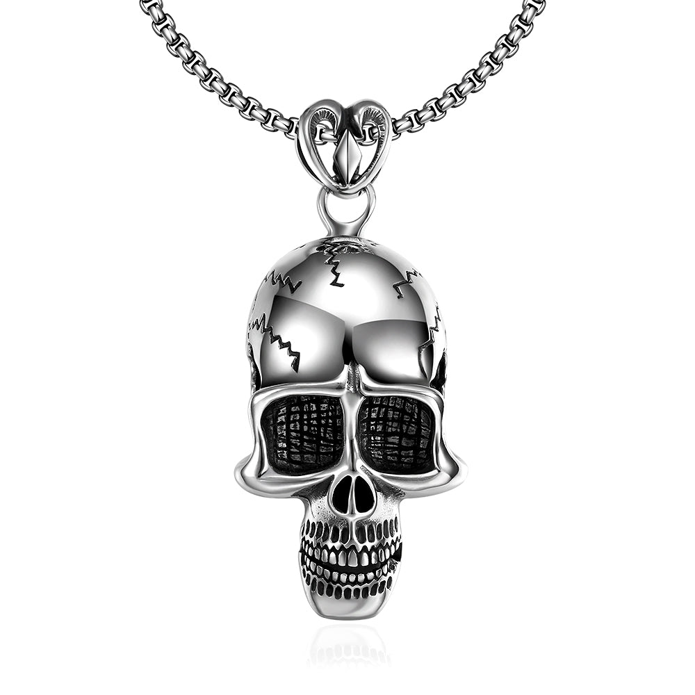 316L Stainless Steel Skull Pendant Necklace