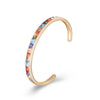 Princess Cut Swarovski Elements Bangle in 18K Gold - Rainbow