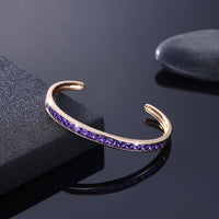 Princess Cut Swarovski Elements Bangle in 18K Gold - Purple