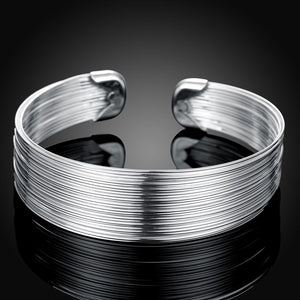 Open Cuff Multi-Lined Bangle