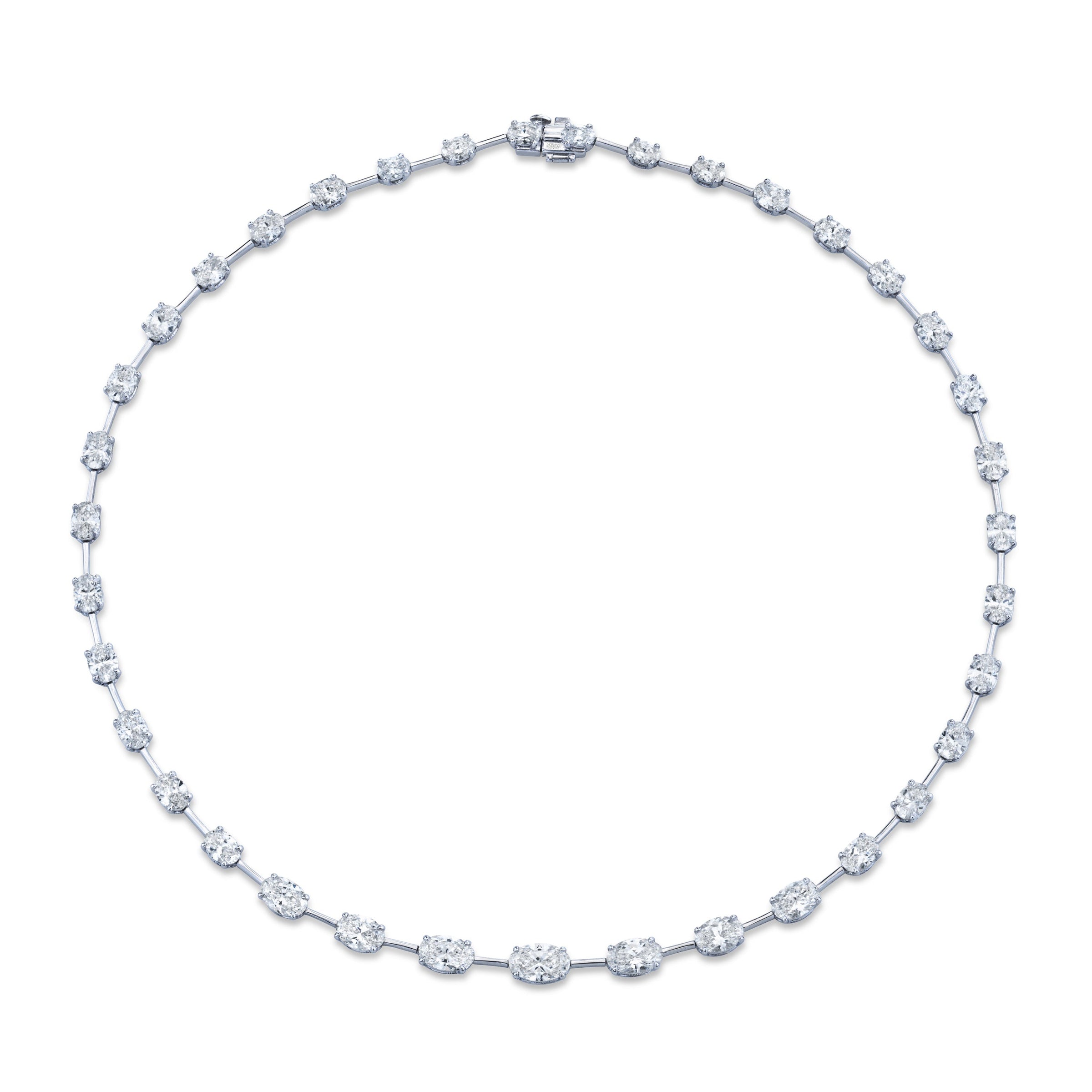 Graduated Oval Cut Diamond Necklace