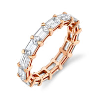East West Emerald Cut Diamond Eternity Band