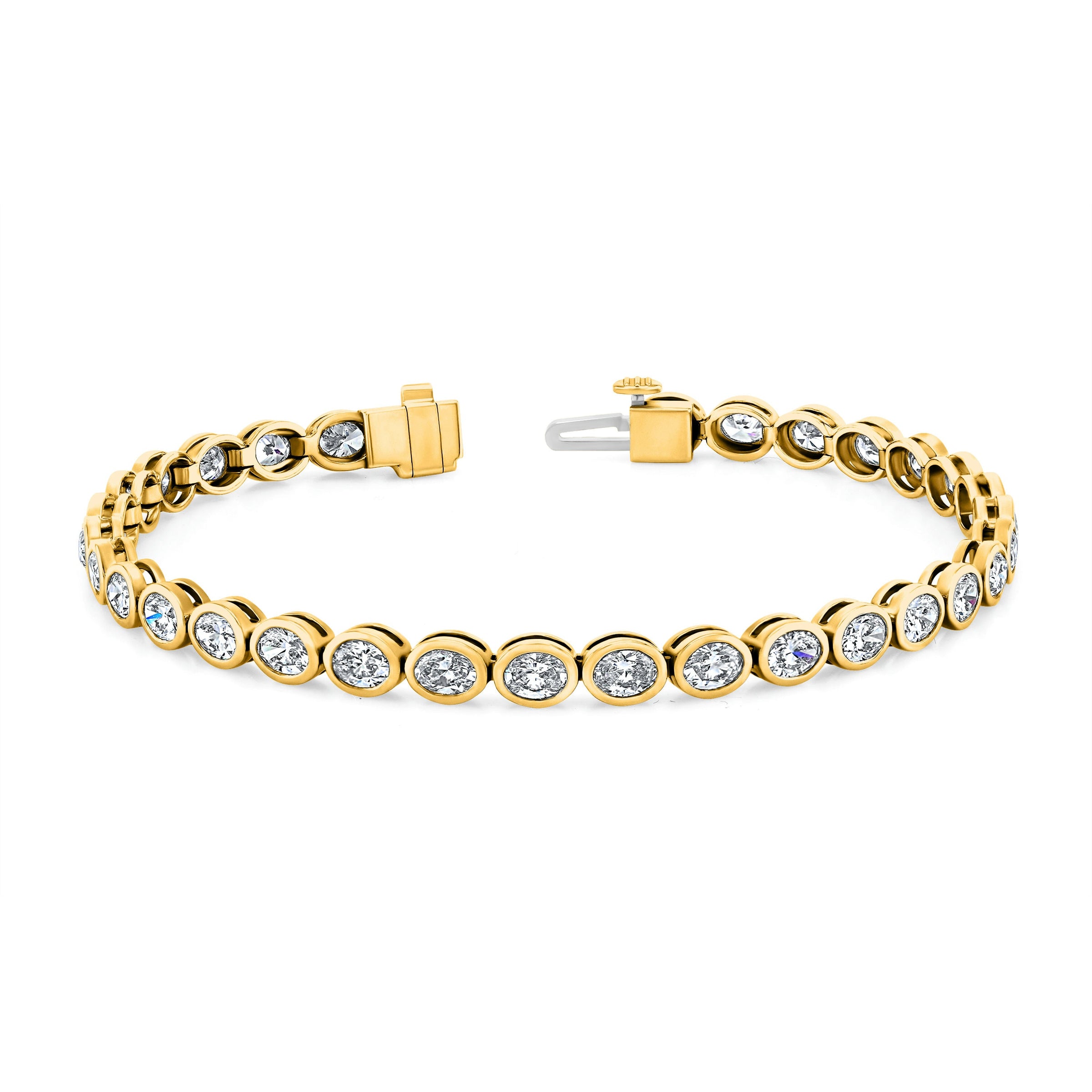 Bezel Set East West Oval Diamond Bracelet