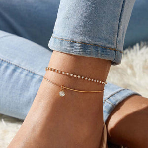 Gold Halo Circular Anklet Goldtone Anklet
