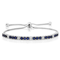 Sapphire Princess Cut Tennis Bolo Bracelet