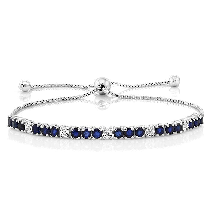 Sapphire Princess Cut Tennis Bolo Bracelet