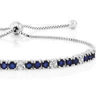 Sapphire Princess Cut Tennis Bolo Bracelet