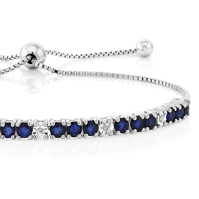Sapphire Princess Cut Tennis Bolo Bracelet