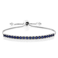 Simulated Sapphire Princess Cut Tennis Bracelet