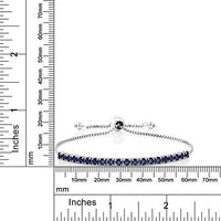 Simulated Sapphire Princess Cut Tennis Bracelet