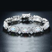 White Oceanic Opal Butterfly Bracelet in 18K White Gold
