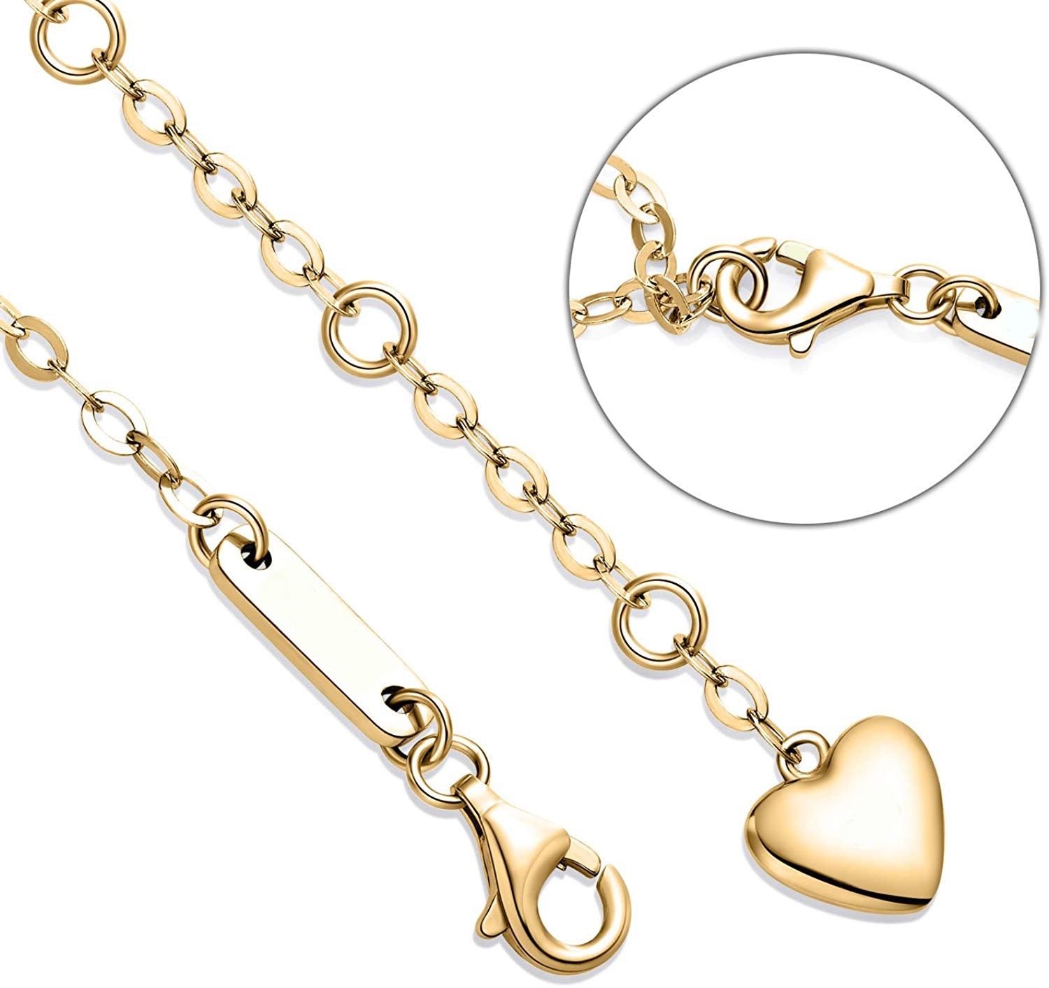 White Swarovski Elements Infinite Pendant Chain Bracelet in 18K Gold Plating