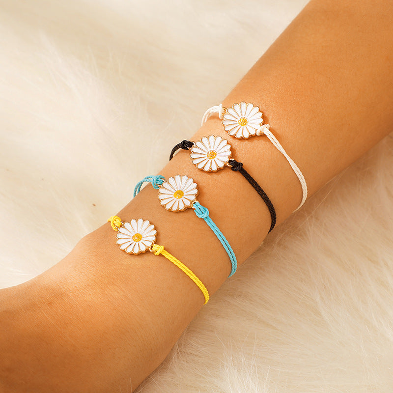 4 Pack Daisy Link Chain Bracelets