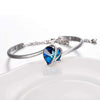 Circular Pendant Blue Sapphire Heart Shaped Bangle