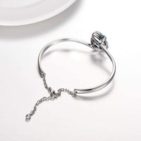 Circular Pendant Blue Sapphire Heart Shaped Bangle