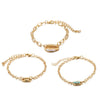 Turquoise Sea-Shell 3 Piece Bracelet Set in 18K Gold