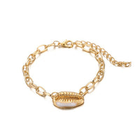 Turquoise Sea-Shell 3 Piece Bracelet Set in 18K Gold