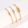 Turquoise Sea-Shell 3 Piece Bracelet Set in 18K Gold