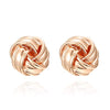Gold Plating Mesh Love Knot Stud Earrings