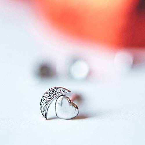 6mm Pave Cresent Stud Earring with Swarovski Crystals - 18K White Gold Plated, Earring, Golden NYC Jewelry, Golden NYC Jewelry jewelryjewelry deals, swarovski crystal jewelry, groupon jewelry,, jewelry for mom,