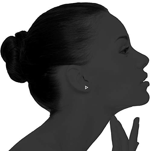 6mm Pave Triangle Stud Earring with Swarovski Crystals - 18K White Gold Plated, Earring, Golden NYC Jewelry, Golden NYC Jewelry jewelryjewelry deals, swarovski crystal jewelry, groupon jewelry,, jewelry for mom,