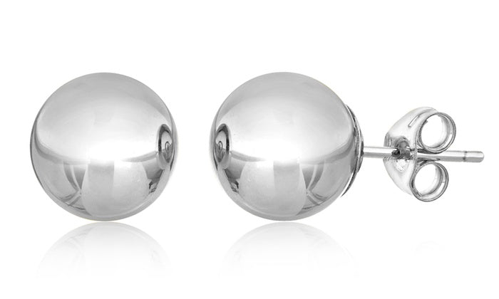 6mm Classic Ball Stud Earring - 18K White Gold Plated, Earring, Golden NYC Jewelry, Golden NYC Jewelry jewelryjewelry deals, swarovski crystal jewelry, groupon jewelry,, jewelry for mom,