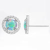 Oceanic Opal Blue Studs Martini Studs in 18K White Gold