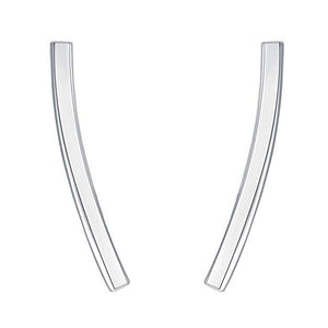 Pave Swarovski Elements Curved Bar Studs in 18K WGold