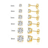 6 Piece Graduating Classic Swarovski Elements Studs in 18K Gold Plated