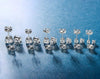 6 Piece Graduating Classic Swarovski Elements Studs in 18K White Gold Plated