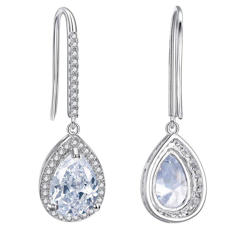 Drop Earrings Crystal Pave Lining