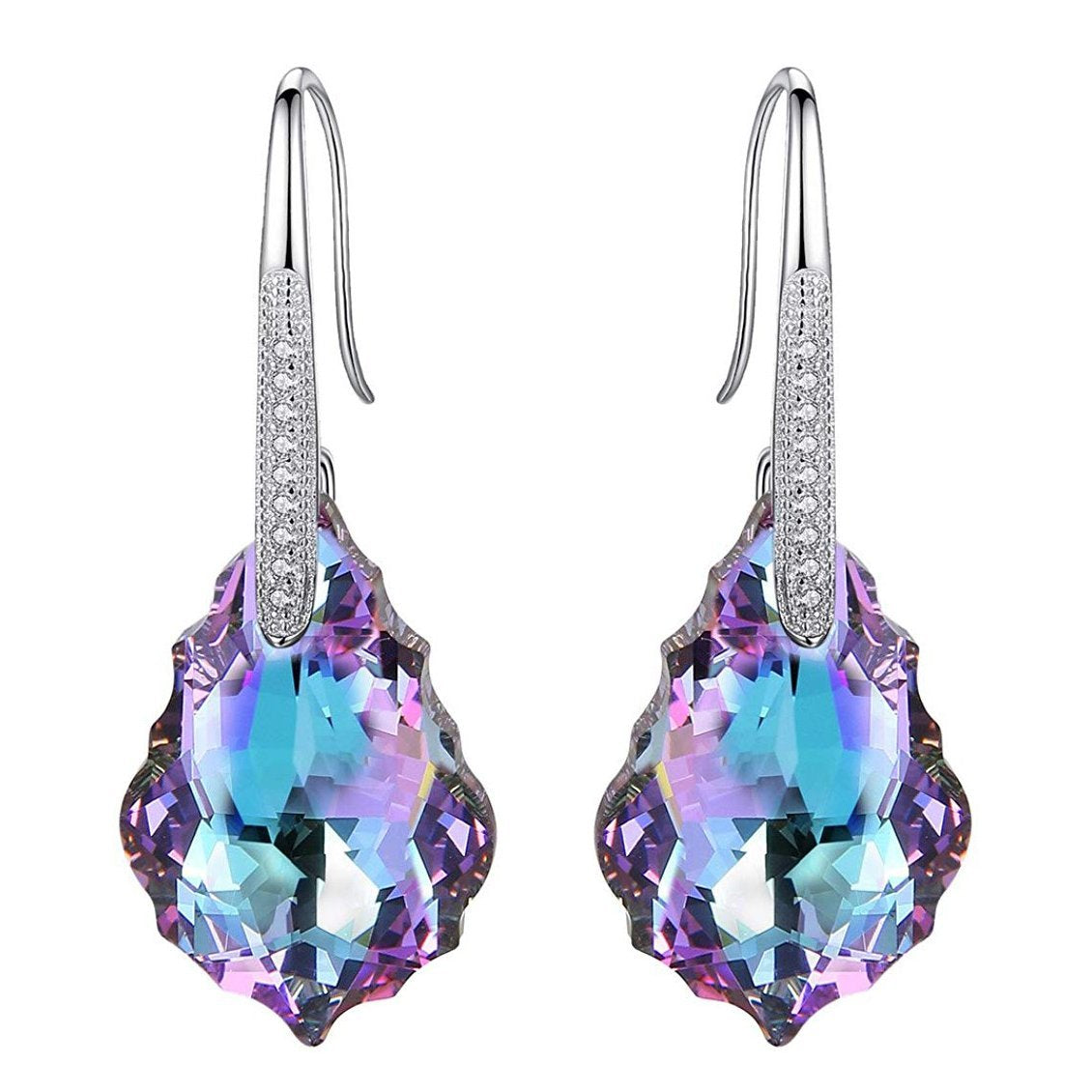 Purple Aurora Boealis Chandelier Earrings