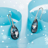 Silver Plating Oval Cut Stone Drop Earrings