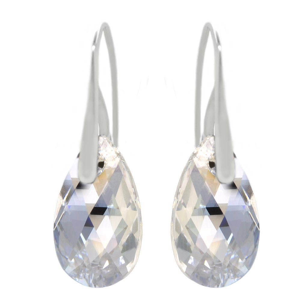 Silver Plating Oval Cut Stone Drop Earrings