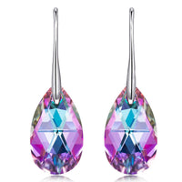 Silver Plating Oval Cut Stone Drop Earrings