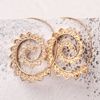 Modern 18K Gold Plating Multi Filigree Heart Swirl Hoop Earrings