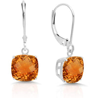 18K White Gold Princess Cut Gemstone Earrings - Multiple Options Available