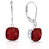 18K White Gold Princess Cut Gemstone Earrings - Multiple Options Available